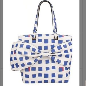 Handbag Republic blue Geo bow tote